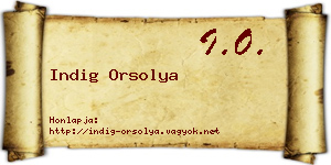 Indig Orsolya névjegykártya
